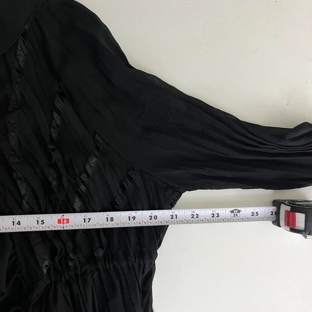 Notations Black Ruffled Sheer Blouse - Picture 5 of 7